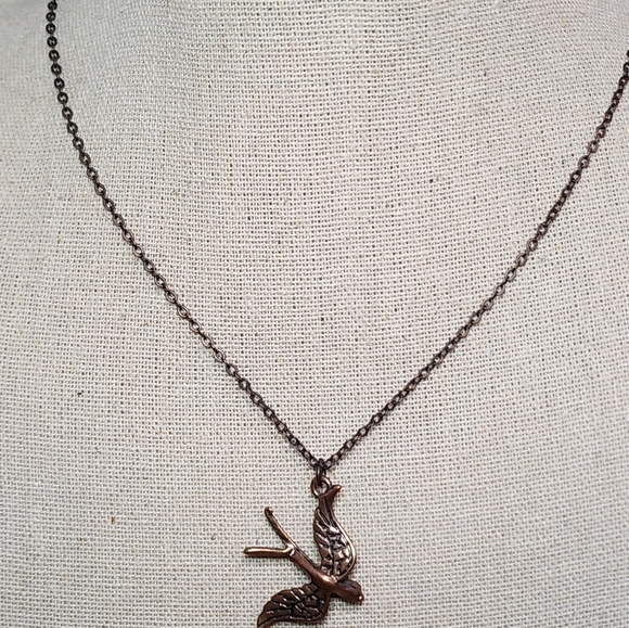 Vintage Jewelry - Vintage Bronze Swallow Necklace